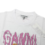 GANNI A1050075 151 BRIGHT WHITE XS S M L ガニー Tシャツ 半袖 ロゴ プリント カットソー おしゃれ ウィメンズ レディース ブライト ホワイト