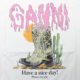 GANNI A1050075 151 BRIGHT WHITE XS S M L ガニー Tシャツ 半袖 ロゴ プリント カットソー おしゃれ ウィメンズ レディース ブライト ホワイト