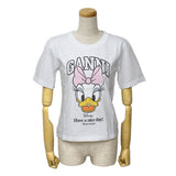 GANNI A1050133 151 BRIGHT WHITE XS S M ガニー Tシャツ 半袖 ロゴ デイジー プリント カットソー おしゃれ ウィメンズ レディース ブライト ホワイト