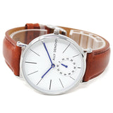 ALLY DENOVO AF5001.2 HERITAGE SMALL QUARTZ ANALOG WATCH WHITE BROWN アリーデノヴォ ヘリテージ スモール セコンド 腕時計 アナログ クォーツ 電池式 ウォッチ 36mm メンズ レディース ホワイト ブラウン