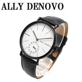 ALLY DENOVO AF5001.5 HERITAGE SMALL QUARTZ ANALOG WATCH WHITE BLACK アリーデノヴォ ヘリテージ スモール セコンド 腕時計 アナログ クォーツ 電池式 ウォッチ 36mm メンズ レディース ホワイト ブラック
