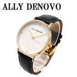 ALLY DENOVO AF5003.8 GAIA PEARL QUARTZ ANALOG WATCH WHITE BLACK アリーデノヴォ ガイアパール 腕時計 アナログ クォーツ 電池式 ウォッチ 36mm メンズ レディース ホワイトパール ブラック