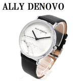 ALLY DENOVO AF5005.1 CARRARA MARBLE QUARTZ ANALOG WATCH WHITEMARBLE BLACK アリーデノヴォ カララマーブル 腕時計 アナログ クォーツ 電池式 ウォッチ 36mm メンズ レディース ホワイトマーブル ブラック