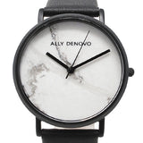 ALLY DENOVO AF5005.2 CARRARA MARBLE QUARTZ ANALOG WATCH WHITEMARBLE BLACK アリーデノヴォ カララマーブル 腕時計 アナログ クォーツ 電池式 ウォッチ 36mm メンズ レディース ホワイトマーブル ブラック