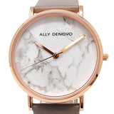 ALLY DENOVO AF5005.7 CARRARA MARBLE QUARTZ ANALOG WATCH WHITEMARBLE GREY アリーデノヴォ カララマーブル 腕時計 アナログ クォーツ 電池式 ウォッチ 36mm メンズ レディース ホワイトマーブル グレー
