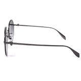 日本正規品 Alexander McQueen SUNGLASSES ASIAN FIT AM0275S 001 GREY RUTHENIUM アレキサンダー マックイーン サングラス アジアンフィット UVカット 紫外線カット スカル レディース グレー ルテニウム