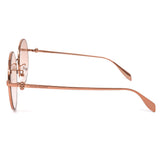 日本正規品 Alexander McQueen SUNGLASSES ASIAN FIT AM0275S 004 ORANGE NUDE アレキサンダー マックイーン サングラス アジアンフィット UVカット 紫外線カット スカル レディース オレンジ ヌード