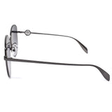 日本正規品 Alexander McQueen SUNGLASSES ASIAN FIT AM0288S 001 GREY RUTHENIUM アレキサンダー マックイーン サングラス アジアンフィット UVカット 紫外線カット レディース グレー ルテニウム