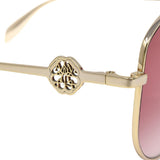 日本正規品 Alexander McQueen SUNGLASSES ASIAN FIT AM0288S 004 RED GOLD アレキサンダー マックイーン サングラス アジアンフィット UVカット 紫外線カット レディース レッド ゴールド