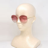 日本正規品 Alexander McQueen SUNGLASSES ASIAN FIT AM0288S 004 RED GOLD アレキサンダー マックイーン サングラス アジアンフィット UVカット 紫外線カット レディース レッド ゴールド