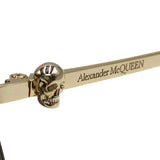 日本正規品 Alexander McQueen SUNGLASSES ASIAN FIT AM0313S 001 GREY GOLD アレキサンダー マックイーン サングラス アジアンフィット UVカット 紫外線カット レディース グレー ゴールド