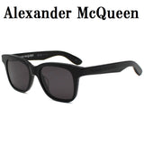 日本正規品 Alexander McQueen SUNGLASSES ASIAN FIT AM0382S 005 GREY BLACK アレキサンダー マックイーン サングラス アジアンフィット UVカット 紫外線カット メンズ レディース グレー ブラック
