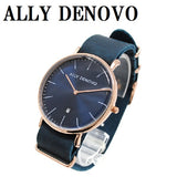 ALLY DENOVO AM5015.4 HERITAGE QUARTZ ANALOG WATCH NAVY 40mm アリーデノヴォ ヘリテージ 腕時計 アナログ クォーツ 電池式 ウォッチ メンズ レディース ネイビー