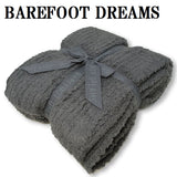 BAREFOOT DREAMS COZYCHIC RIBBED THROW B542 43 SLATE BLUE ベアフットドリームズ シングル ブランケット 毛布 ひざ掛け レディース メンズ スレートブルー