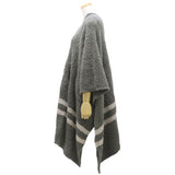 BAREFOOT DREAMS COZYCHIC EVERYTHING COZY B819 076 GRAPHITE STONE ベアフットドリームズ エブリシング コジー ポンチョ ショール ルームウエア 部屋着 レディース グラファイト ストーン