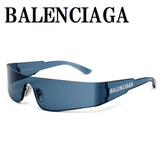 日本正規品 BALENCIAGA SUNGLASSES BB0041S 014 BLUE CLEAR バレンシアガ サングラス ノーズパッド UVカット 紫外線カット メンズ レディース ブルー クリア