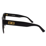 国内正規品 BALENCIAGA SUNGLASSES ASIAN FIT BB0237SA 001 GRAY BLACK バレンシアガ サングラス アジアンフィット メガネ 眼鏡 UVカット 紫外線カット ダメージ加工 メンズ レディース グレー ブラック