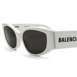 日本正規品 BALENCIAGA SUNGLASSES GLOBAL FIT BB0258S 003 GREY WHITE バレンシアガ サングラス グローバルフィット UVカット 紫外線カット メンズ レディース グレー ホワイト