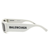 日本正規品 BALENCIAGA EYEWEAR ASIAN FIT BB0260S 003 GREY WHITE バレンシアガ サングラス アジアンフィット UVカット 紫外線カット メンズ レディース グレー ホワイト