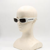 日本正規品 BALENCIAGA EYEWEAR ASIAN FIT BB0260S 003 GREY WHITE バレンシアガ サングラス アジアンフィット UVカット 紫外線カット メンズ レディース グレー ホワイト