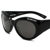 日本正規品 BALENCIAGA SUNGLASSES GLOBAL FIT BB0267S 001 GREY BLACK バレンシアガ サングラス グローバルフィット UVカット 紫外線カット メンズ レディース グレー ブラック
