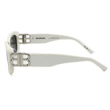 日本正規品 BALENCIAGA SUNGLASSES ASIAN FIT BB0310SK 003 SILVER WHITE バレンシアガ サングラス アジアンフィット UVカット 紫外線カット メンズ レディース ミラーレンズ シルバー ホワイト