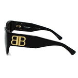 日本正規品 BALENCIAGA SUNGLASSES ASIAN FIT BB0323SK 002 GREY BLACK バレンシアガ サングラス アジアンフィット UVカット 紫外線カット メンズ レディース グレー ブラック