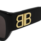 日本正規品 BALENCIAGA SUNGLASSES ASIAN FIT BB0323SK 002 GREY BLACK バレンシアガ サングラス アジアンフィット UVカット 紫外線カット メンズ レディース グレー ブラック