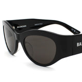 日本正規品 BALENCIAGA SUNGLASSES ASIAN FIT BB0330SK 001 GREY BLACK バレンシアガ サングラス アジアンフィット UVカット 紫外線カット メンズ レディース グレー ブラック