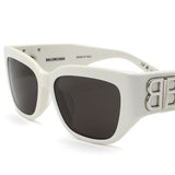 日本正規品 BALENCIAGA SUNGLASSES ASIAN FIT BB0361SK 003 GREY WHITE バレンシアガ サングラス アジアンフィット UVカット 紫外線カット メンズ レディース グレー ホワイト
