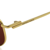 日本正規品 BOTTEGA VENETA SUNGLASSES BV1301S 003 BROWN GOLD ボッテガヴェネタ サングラス ノーズパット メガネ 眼鏡 メンズ レディース ブラウン ゴールド