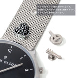 THOM OLSON QUARTZ ANALOG WATCH CBTO001 BLACK SILVER トムオルソン アナログ 腕時計 クォーツ 電池式 ウォッチ ブレスレット チャーム メンズ レディース ブラック シルバー
