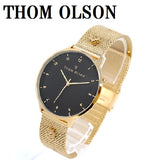 THOM OLSON QUARTZ ANALOG WATCH CBTO003 BLACK GOLD トムオルソン アナログ 腕時計 クォーツ 電池式 ウォッチ ブレスレット チャーム メンズ レディース ブラック ゴールド