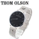 THOM OLSON QUARTZ ANALOG WATCH CBTO004 BLACK SILVER トムオルソン アナログ 腕時計 クォーツ 電池式 ウォッチ ブレスレット チャーム メンズ レディース ブラック シルバー