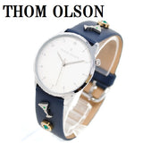 THOM OLSON QUARTZ ANALOG WATCH CBTO007 SILVER NAVY トムオルソン アナログ 腕時計 クォーツ 電池式 ウォッチ ブレスレット チャーム レザー レディース シルバー ネイビー