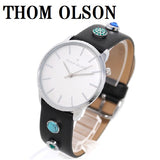 THOM OLSON QUARTZ ANALOG WATCH CBTO018 SILVER BLACK トムオルソン アナログ 腕時計 クォーツ 電池式 ウォッチ ブレスレット チャーム レザー レディース シルバー ブラック