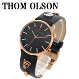 THOM OLSON QUARTZ ANALOG WATCH CBTO021 BLACK トムオルソン アナログ 腕時計 クォーツ 電池式 ウォッチ ブレスレット チャーム レザー レディース ブラック