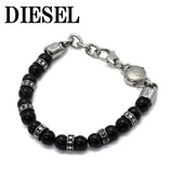 DIESEL BRACERET DX1163040 BLACK SILVER ディーゼル ブレスレット アクセサリー ブレス 腕輪 おしゃれ メンズ ブラック シルバー