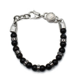 DIESEL BRACERET DX1163040 BLACK SILVER ディーゼル ブレスレット アクセサリー ブレス 腕輪 おしゃれ メンズ ブラック シルバー