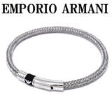 EMPORIO ARMANI BRACERET EGS1623040 SILVER エンポリオ アルマーニ ブレスレット イーグル ロゴ アクセサリー 腕輪 おしゃれ メンズ シルバー