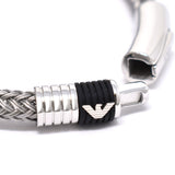 EMPORIO ARMANI BRACERET EGS1623040 SILVER エンポリオ アルマーニ ブレスレット イーグル ロゴ アクセサリー 腕輪 おしゃれ メンズ シルバー