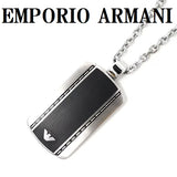 EMPORIO ARMANI NECKLACE PENDANT EGS1921040 SILVER BLACK エンポリオ アルマーニ ネックレス イーグル プレート ペンダント アクセサリー おしゃれ メンズ シルバー ブラック