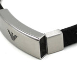 EMPORIO ARMANI BRACERET EGS2996040 BLACK エンポリオ アルマーニ ブレスレット イーグル ロゴ アクセサリー 腕輪 おしゃれ メンズ ブラック
