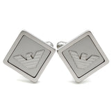 EMPORIO ARMANI CUFFLINKS EG S3072040 SILVER エンポリオ アルマーニ カフスボタン カフリンクス カフス アクセサリー おしゃれ メンズ シルバー