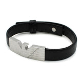 EMPORIO ARMANI BRACERET EG S3075040 BLACK エンポリオ アルマーニ ブレスレット レザー アクセサリー 腕輪 おしゃれ メンズ ブラック