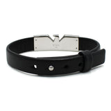 EMPORIO ARMANI BRACERET EG S3075040 BLACK エンポリオ アルマーニ ブレスレット レザー アクセサリー 腕輪 おしゃれ メンズ ブラック