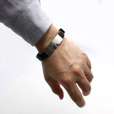 EMPORIO ARMANI BRACERET EG S3075040 BLACK エンポリオ アルマーニ ブレスレット レザー アクセサリー 腕輪 おしゃれ メンズ ブラック