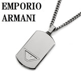 EMPORIO ARMANI NECKLACE PENDANT EG S3125040 SILVER エンポリオ アルマーニ ネックレス ドッグタグ ペンダント チャーム アクセサリー おしゃれ メンズ シルバー