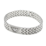 EMPORIO ARMANI BRACERET EG S3126040 SILVER エンポリオ アルマーニ ブレスレット レザー アクセサリー 腕輪 おしゃれ メンズ シルバー