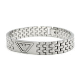 EMPORIO ARMANI BRACERET EG S3126040 SILVER エンポリオ アルマーニ ブレスレット レザー アクセサリー 腕輪 おしゃれ メンズ シルバー
